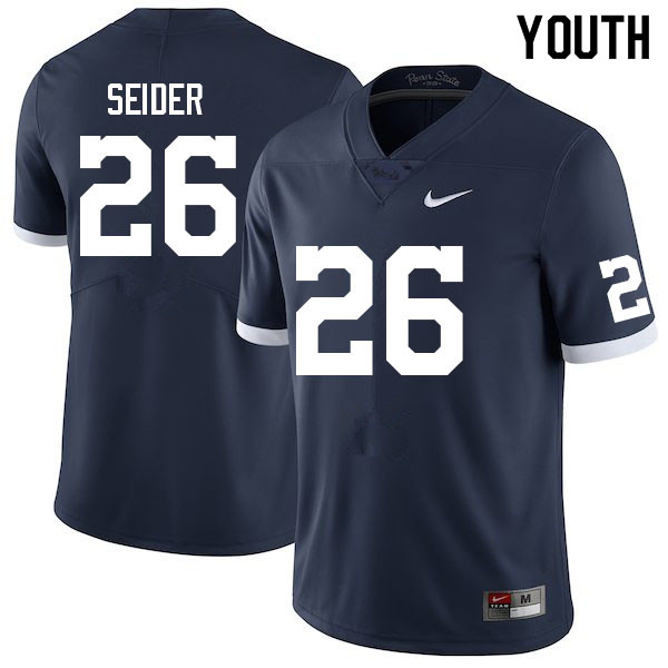 Youth #26 Jaden Seider Penn State Nittany Lions College Football Jerseys Sale-Retro